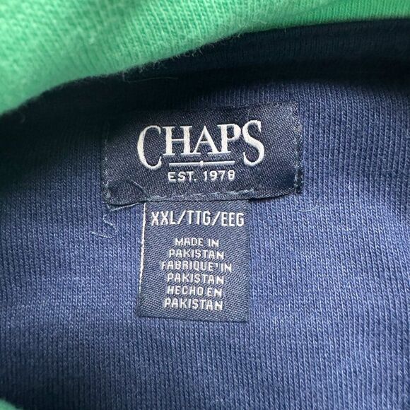 Chaps Sweater Mens 2XL Blue White Preppy Outdoor Fishing Camping Hiking‎ 1/4 Zip - Picture 8 of 13